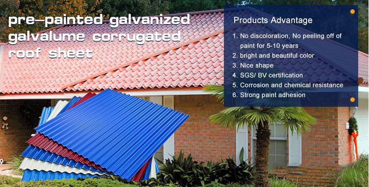 Blue Color Coated Aluzinc Steel Roofing Sheet